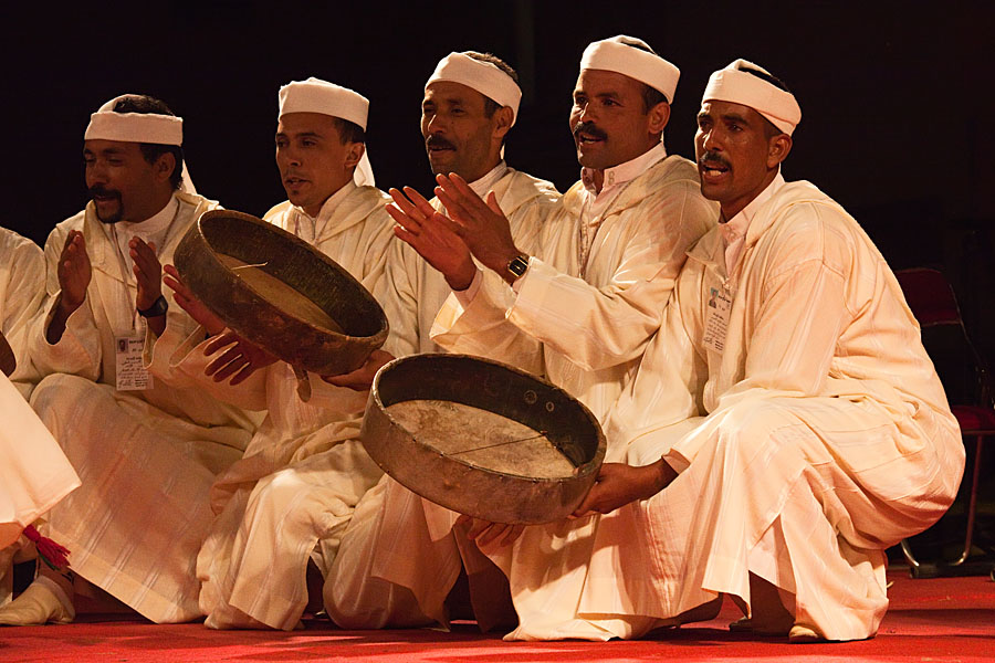  The music group boudar from the region Talsint performing at the Imilchil music festival